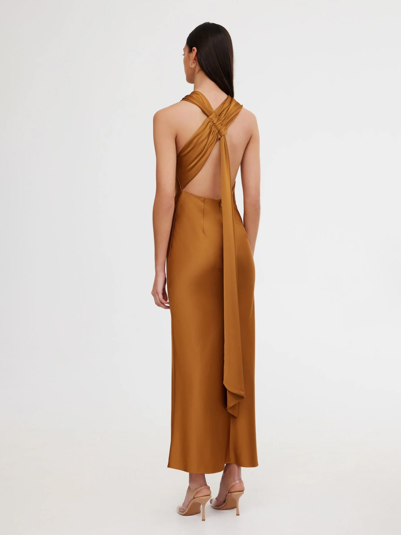 Rückenfreies Slip Dress in caramel - Tempel Hamburg