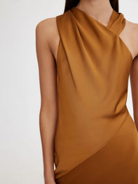 Rückenfreies Slip Dress in caramel - Tempel Hamburg