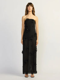 Trägerloses transparentes Abendkleid