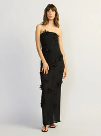 Trägerloses transparentes Abendkleid