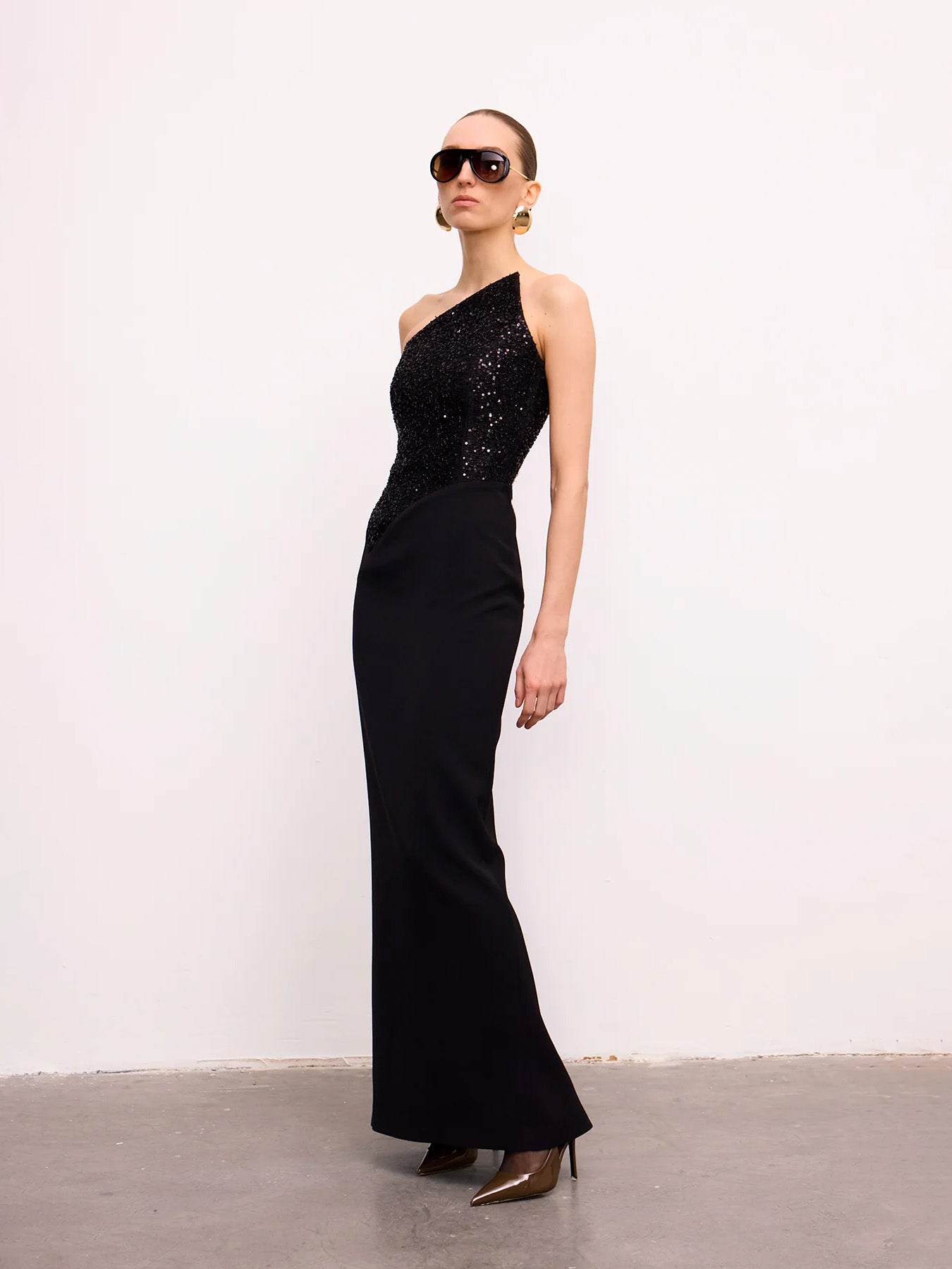 Abendkleid mit Pailletten-Korsage