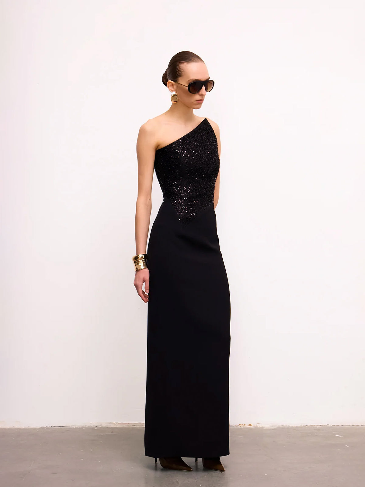 Abendkleid mit Pailletten-Korsage