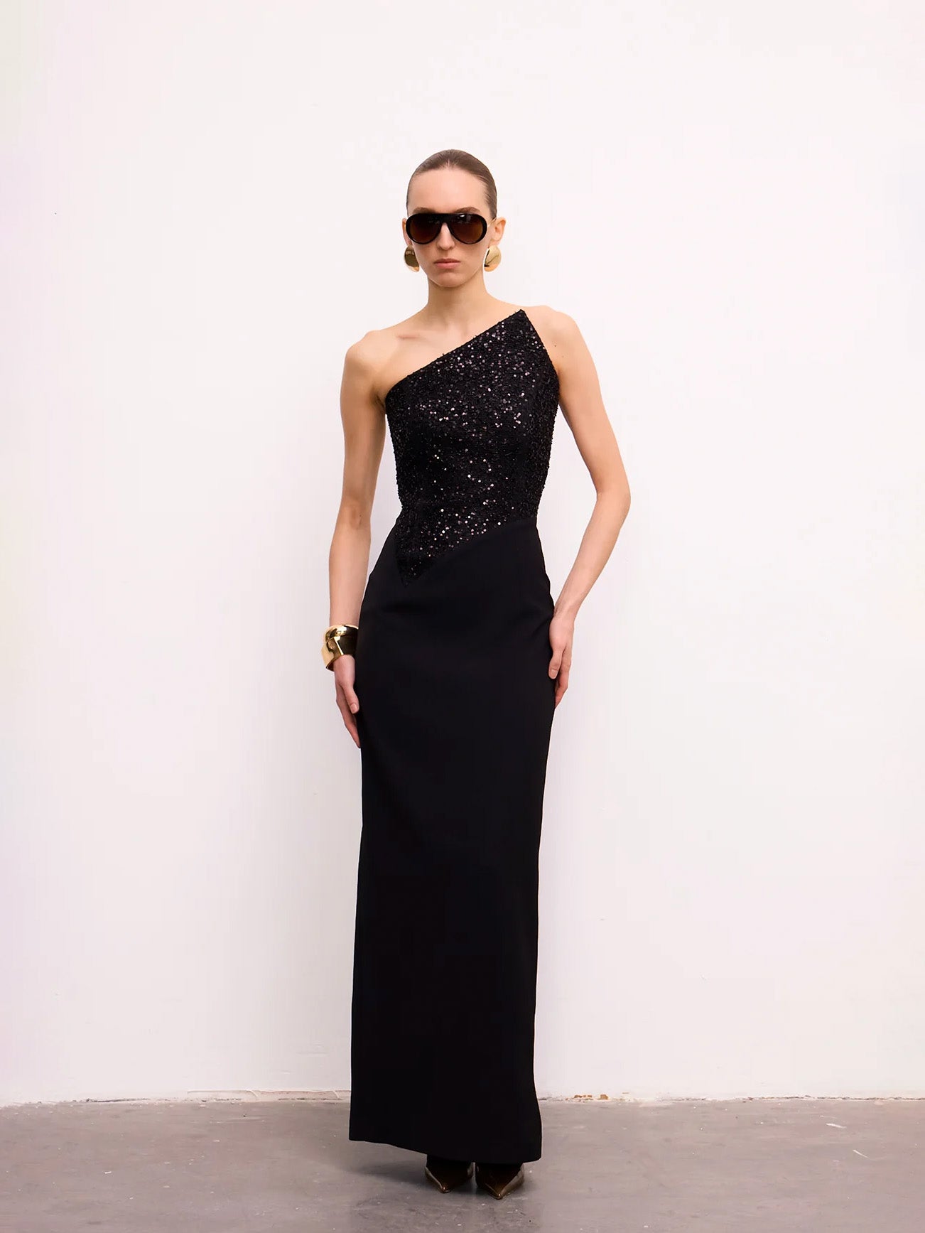 Abendkleid mit Pailletten-Korsage