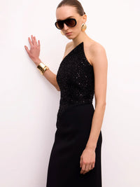 Abendkleid mit Pailletten-Korsage