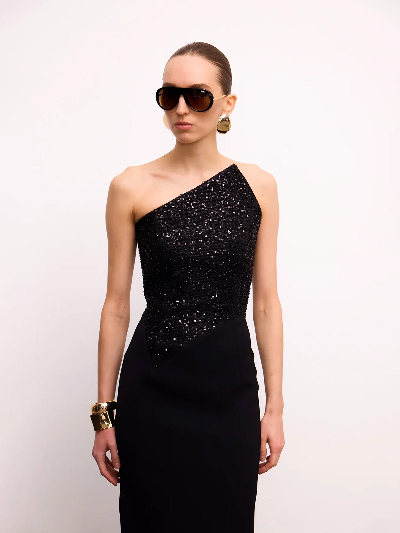Abendkleid mit Pailletten-Korsage