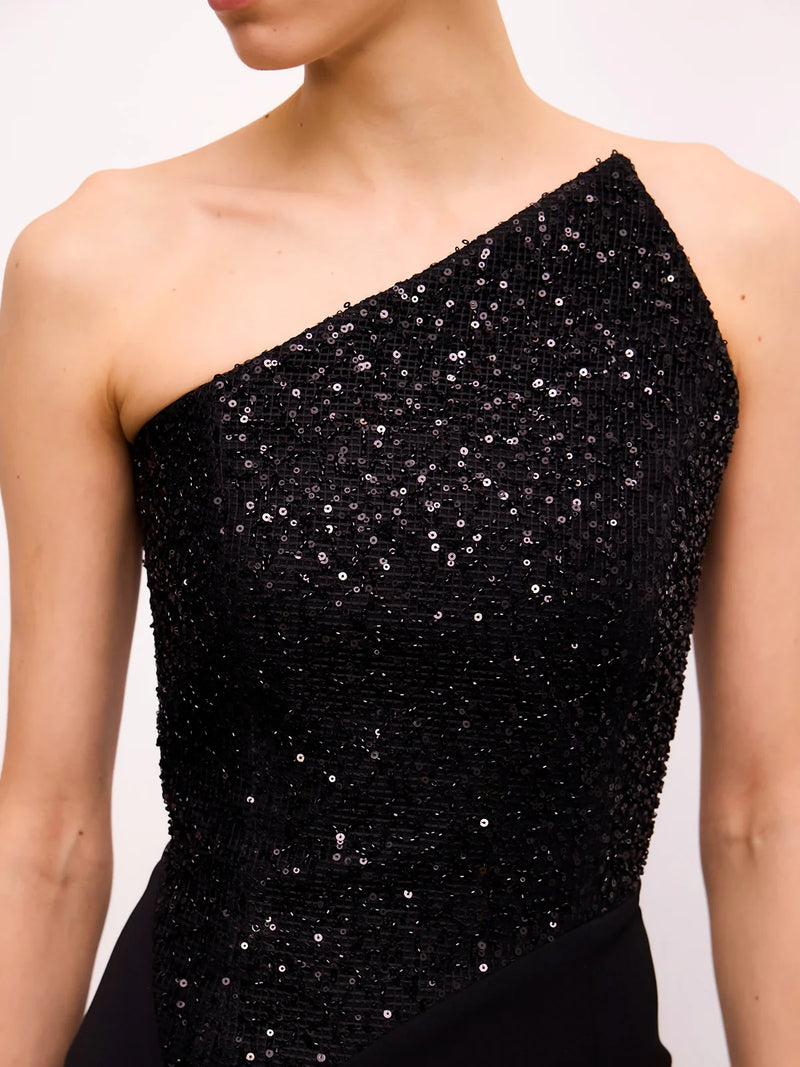Abendkleid mit Pailletten-Korsage
