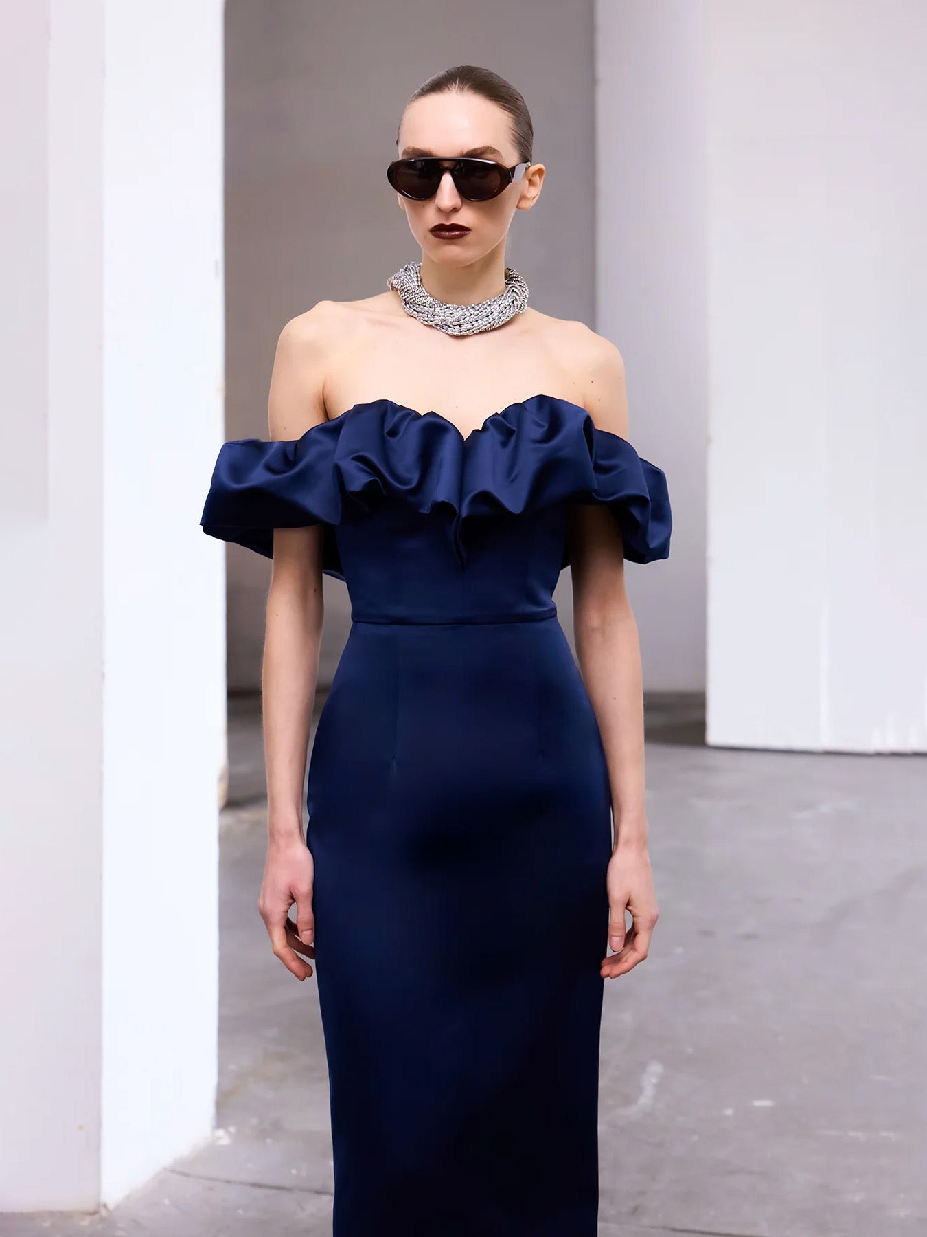 Schulterfreies Abendkleid