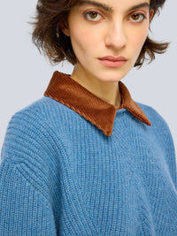Pullover mit Kord Kragen