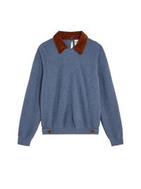 Pullover mit Kord Kragen