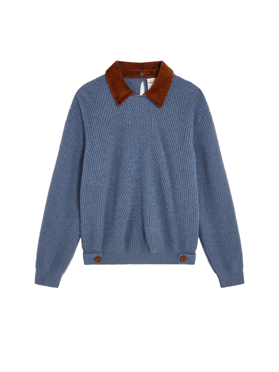 Pullover mit Kord Kragen