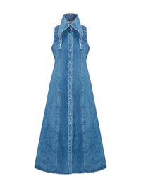 Jeans Kleid mit Statement Kragen - Tempel Hamburg