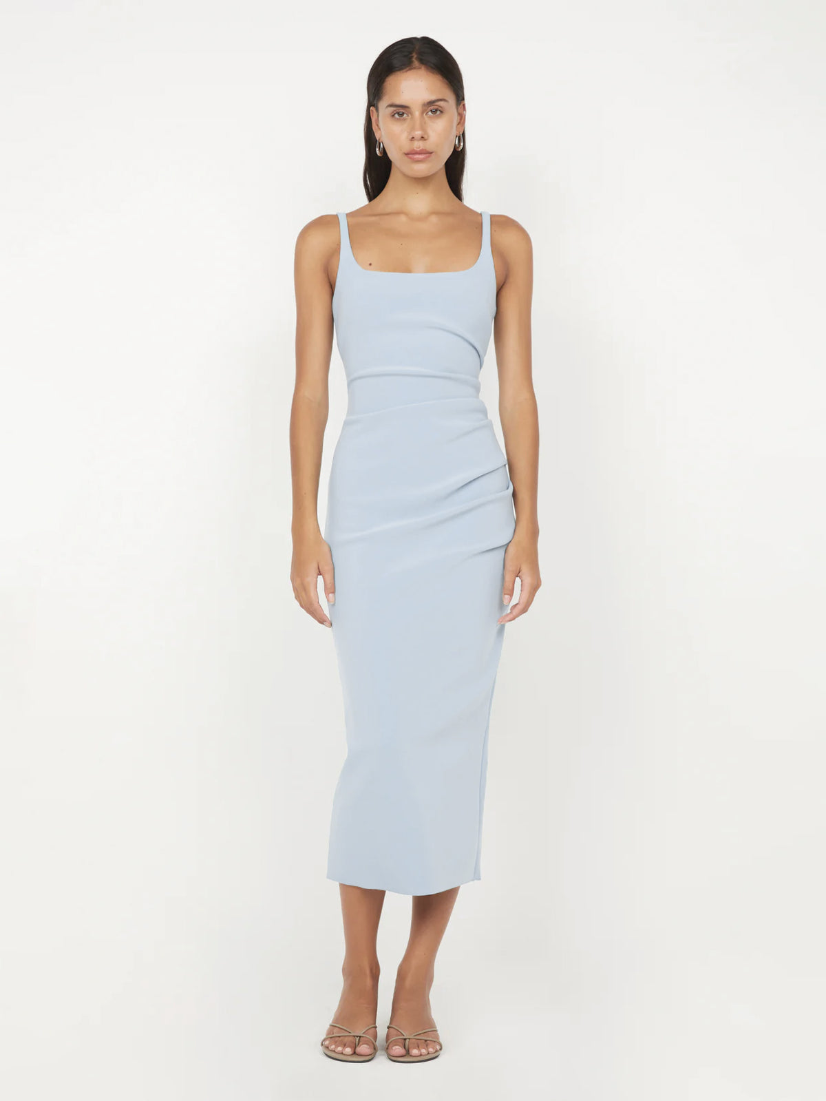 Midikleid in  Dusty Blue - Tempel Hamburg