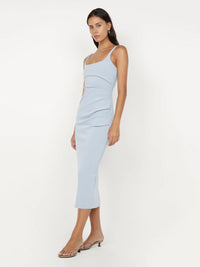 Midikleid in  Dusty Blue - Tempel Hamburg