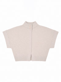 Kurzer Strickjacke mit Stehkragen