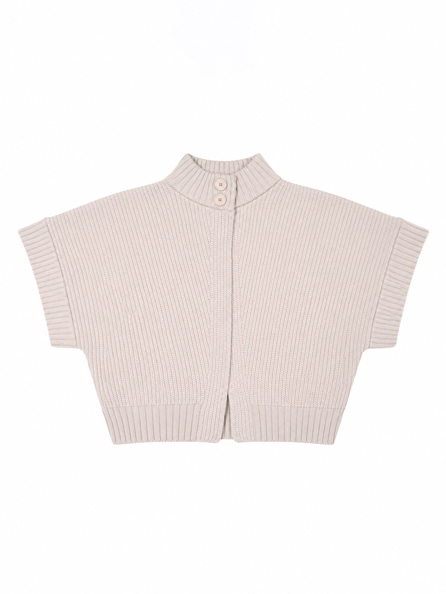 Kurzer Strickjacke mit Stehkragen