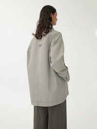 Oversized Caban-Jacke in Technical Pepita Check - Tempel Hamburg