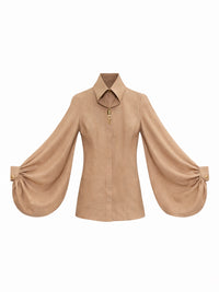 Leinenbluse mit spitzem Kragen - Tempel Hamburg