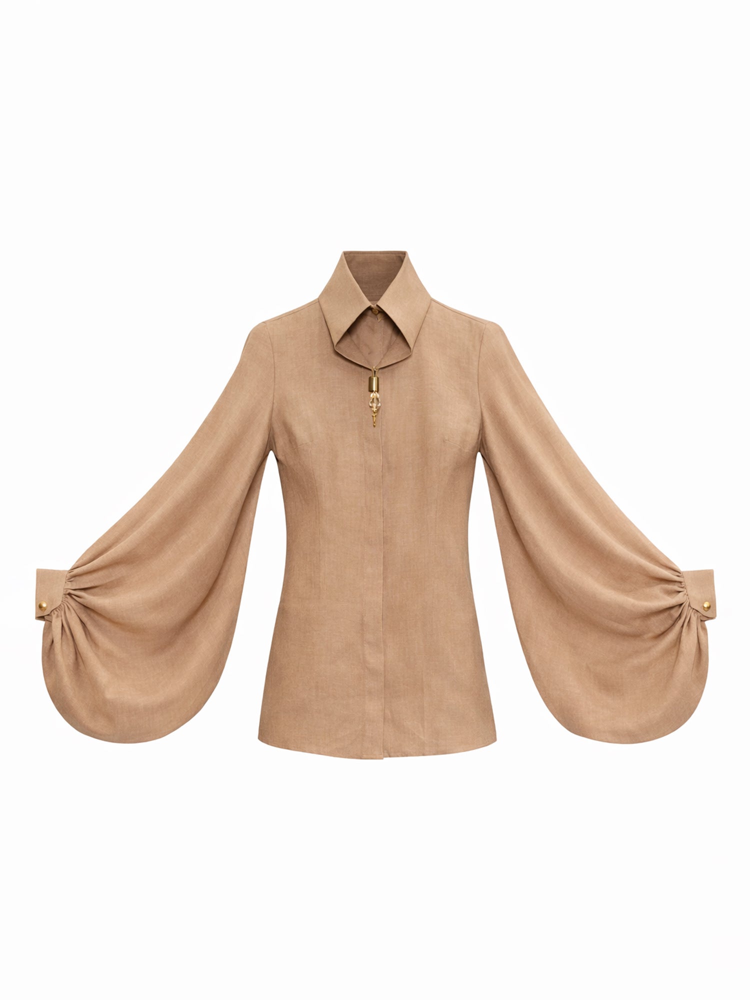 Leinenbluse mit spitzem Kragen - Tempel Hamburg