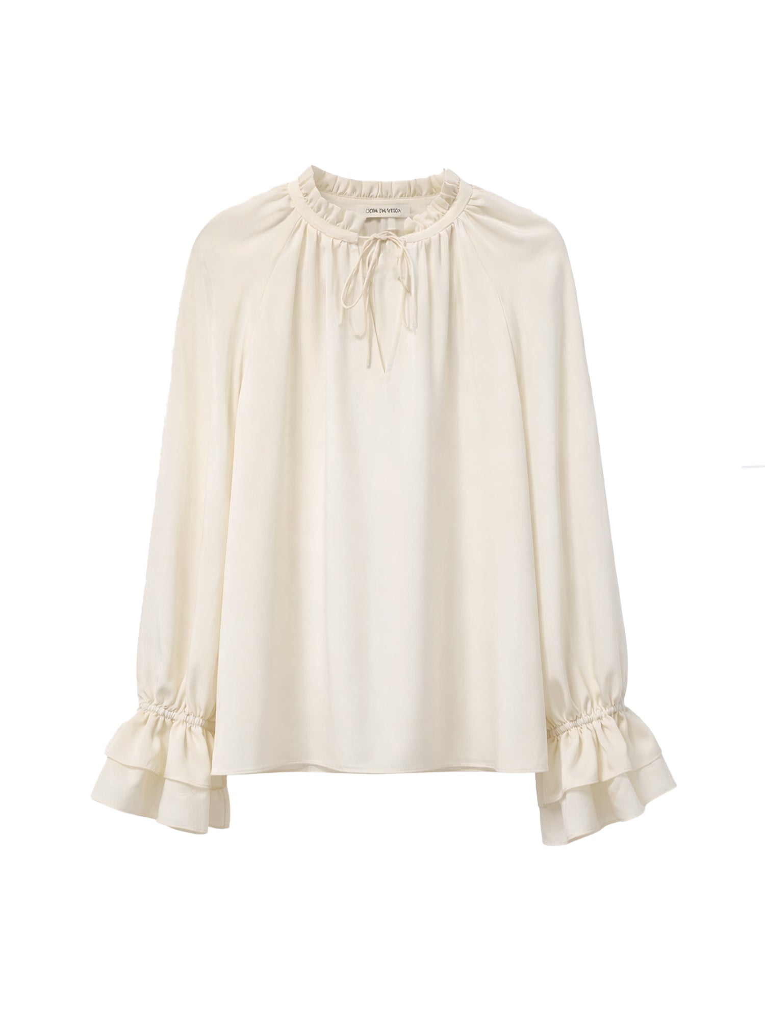 Seidenbluse mit Rüschen-Manschetten - Tempel Hamburg