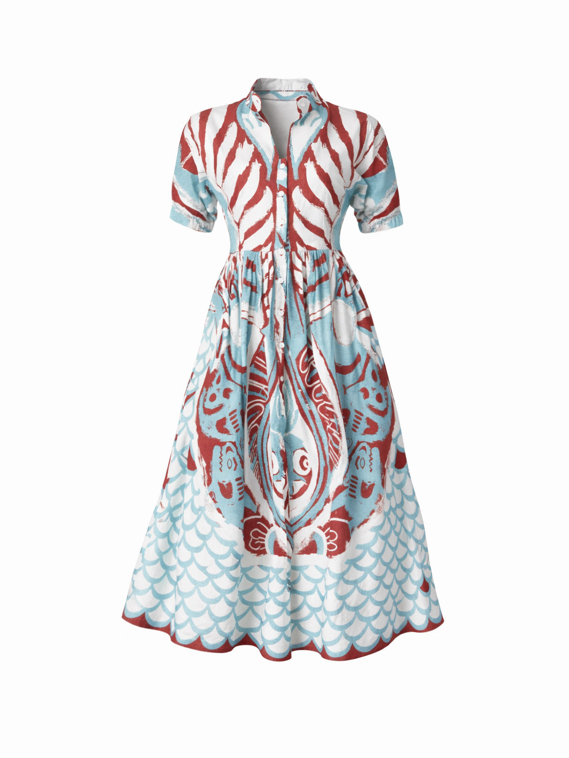 Ethno-Print Kleid - Tempel Hamburg