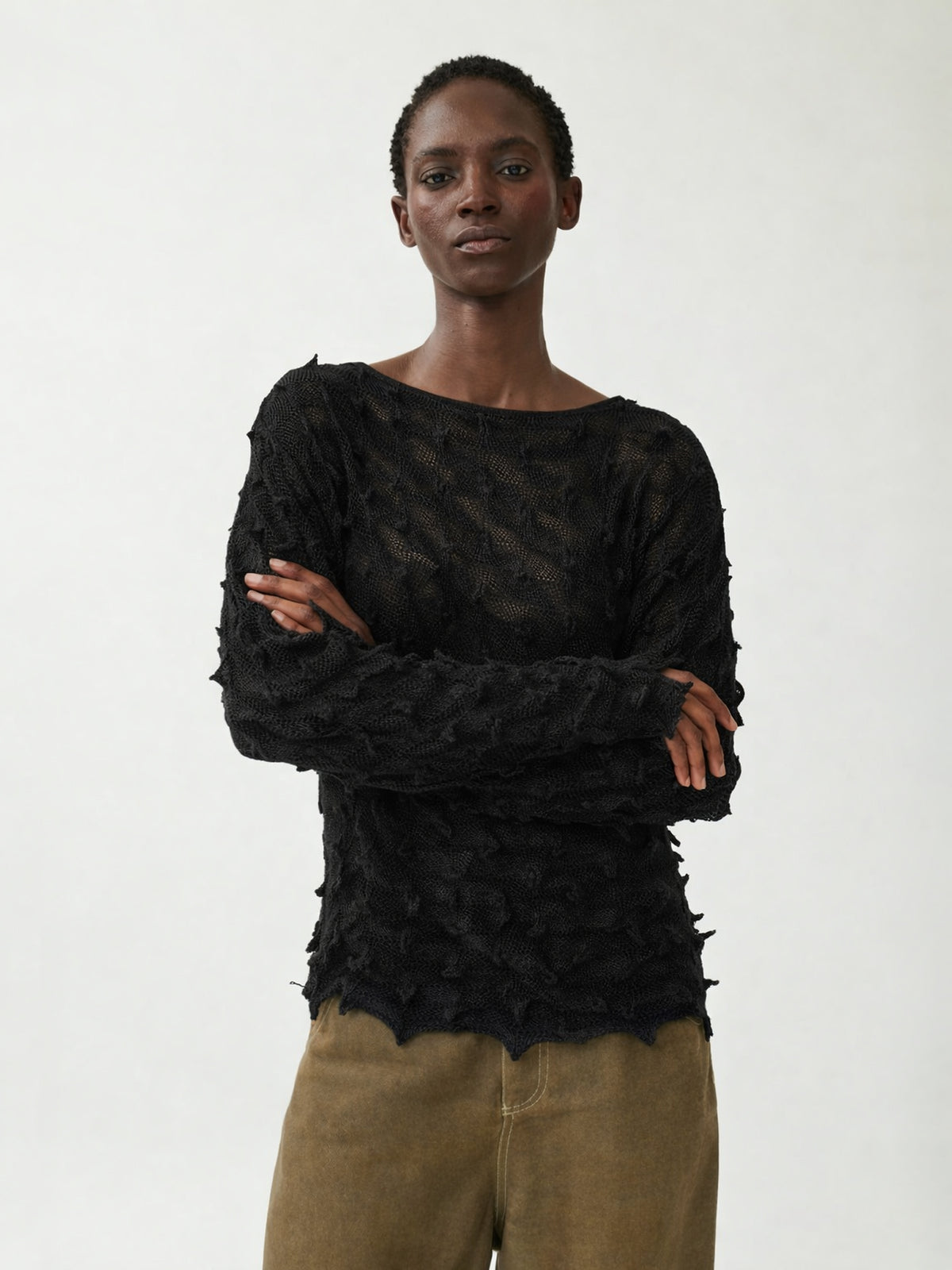 Entspanntes Strickoberteil mit stacheliger Textur - Tempel Hamburg