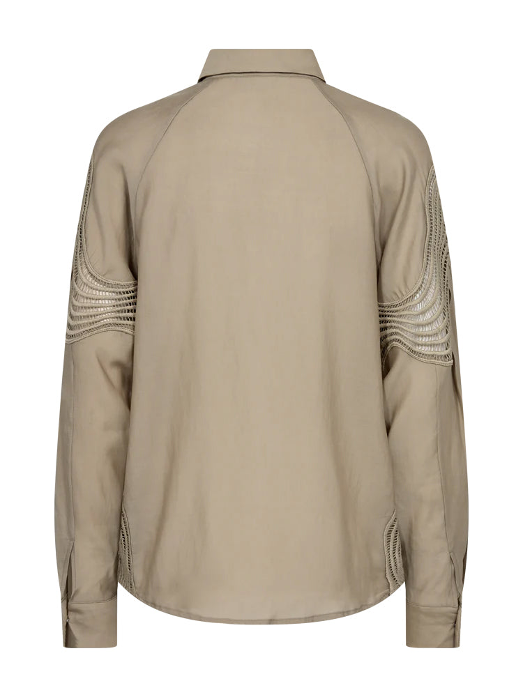 Bluse mit Wellenstickerei in Winter-Twig - Tempel Hamburg