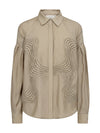 Bluse mit Wellenstickerei in Winter-Twig - Tempel Hamburg