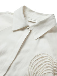 Bluse mit Wellenstickerei