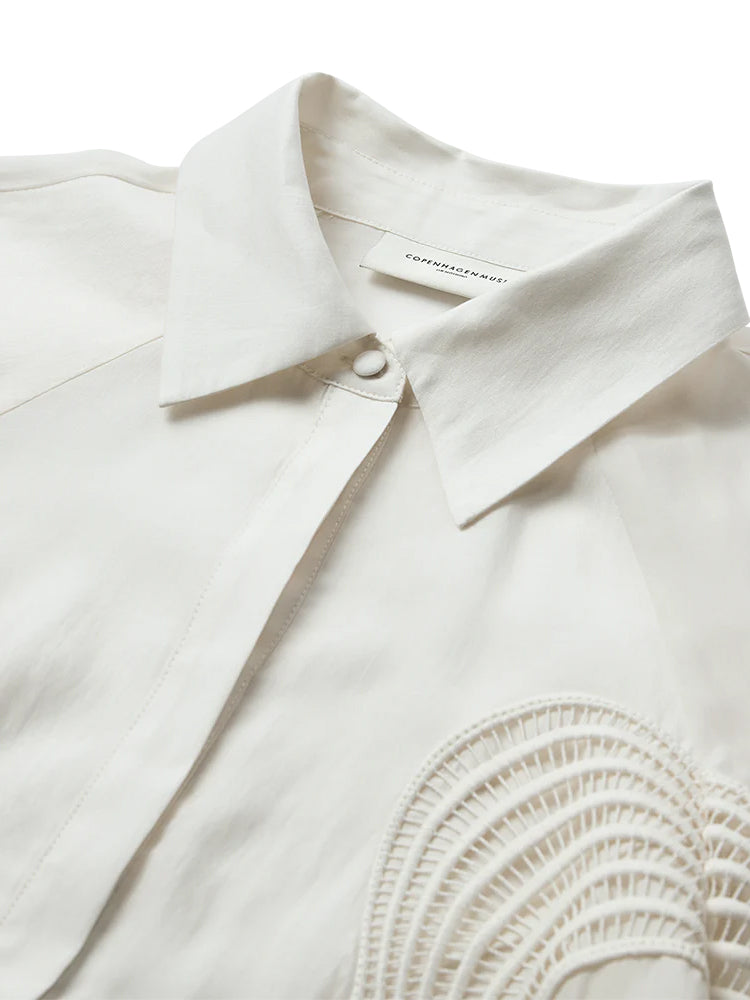Bluse mit Wellenstickerei