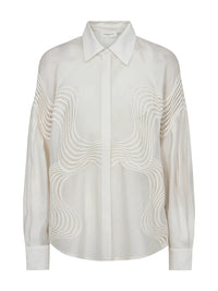 Bluse mit Wellenstickerei