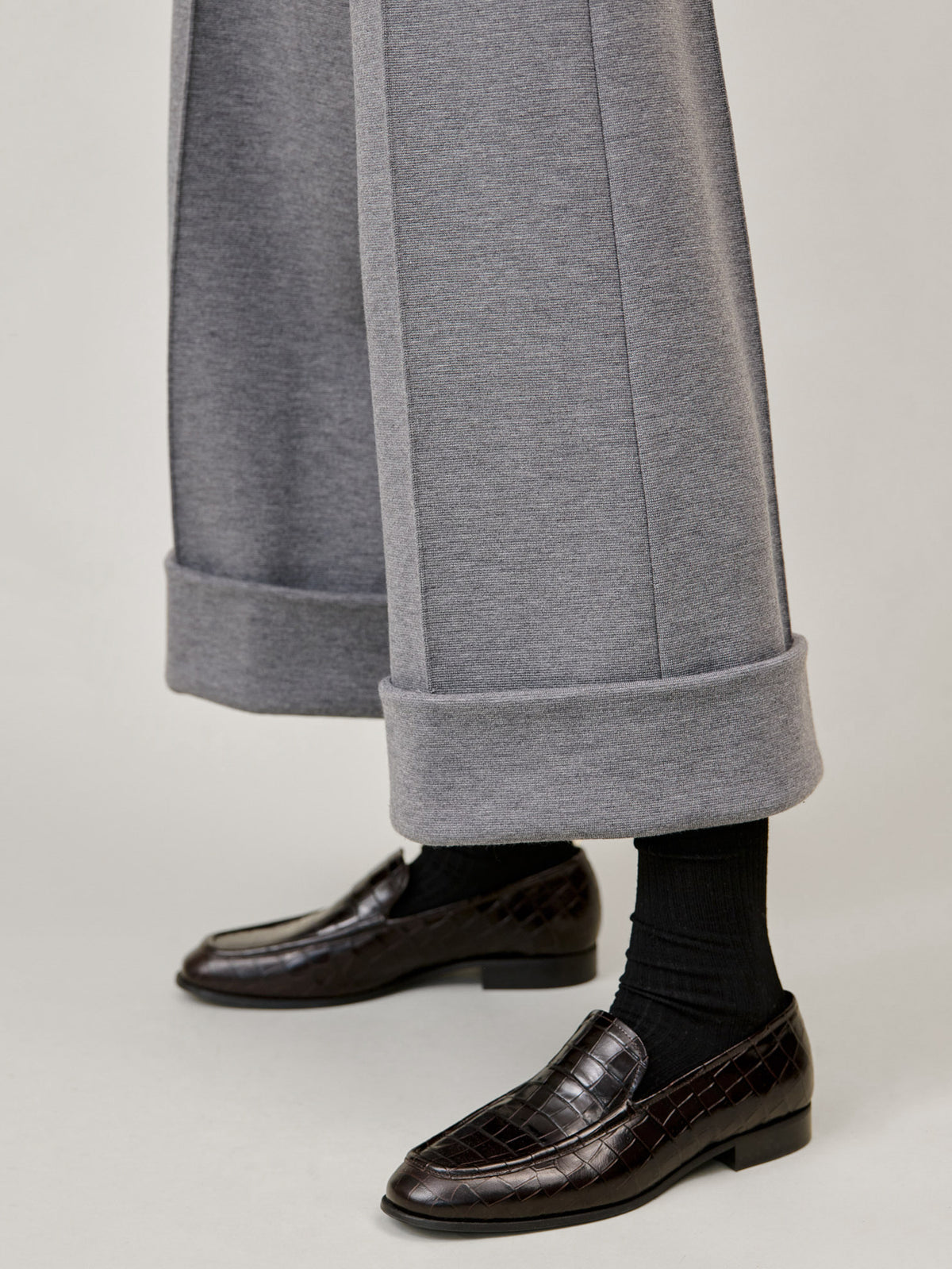 Strick-Hose mit Aufschlag