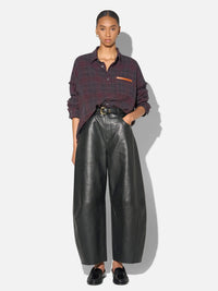 Barrel Lederhose in schwarz