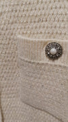 Cropped Strickjacke mit Strassknöpfen