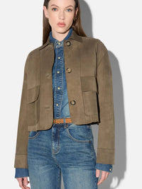 Kastig geschnittene Lederjacke
