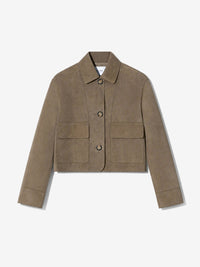 Kastig geschnittene Lederjacke