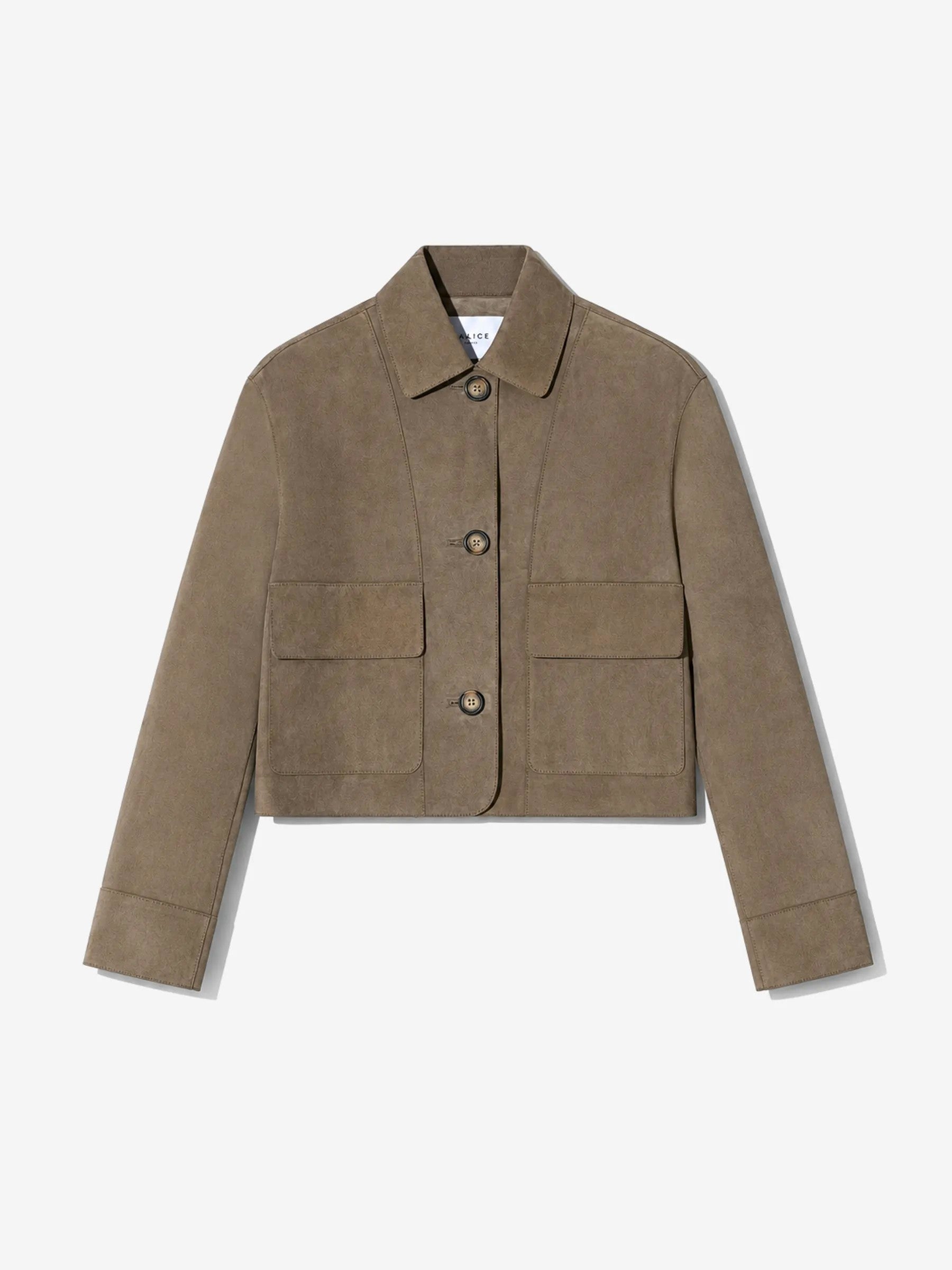 Kastig geschnittene Lederjacke