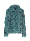 Lammfelljacke  in grau blau - Tempel Hamburg