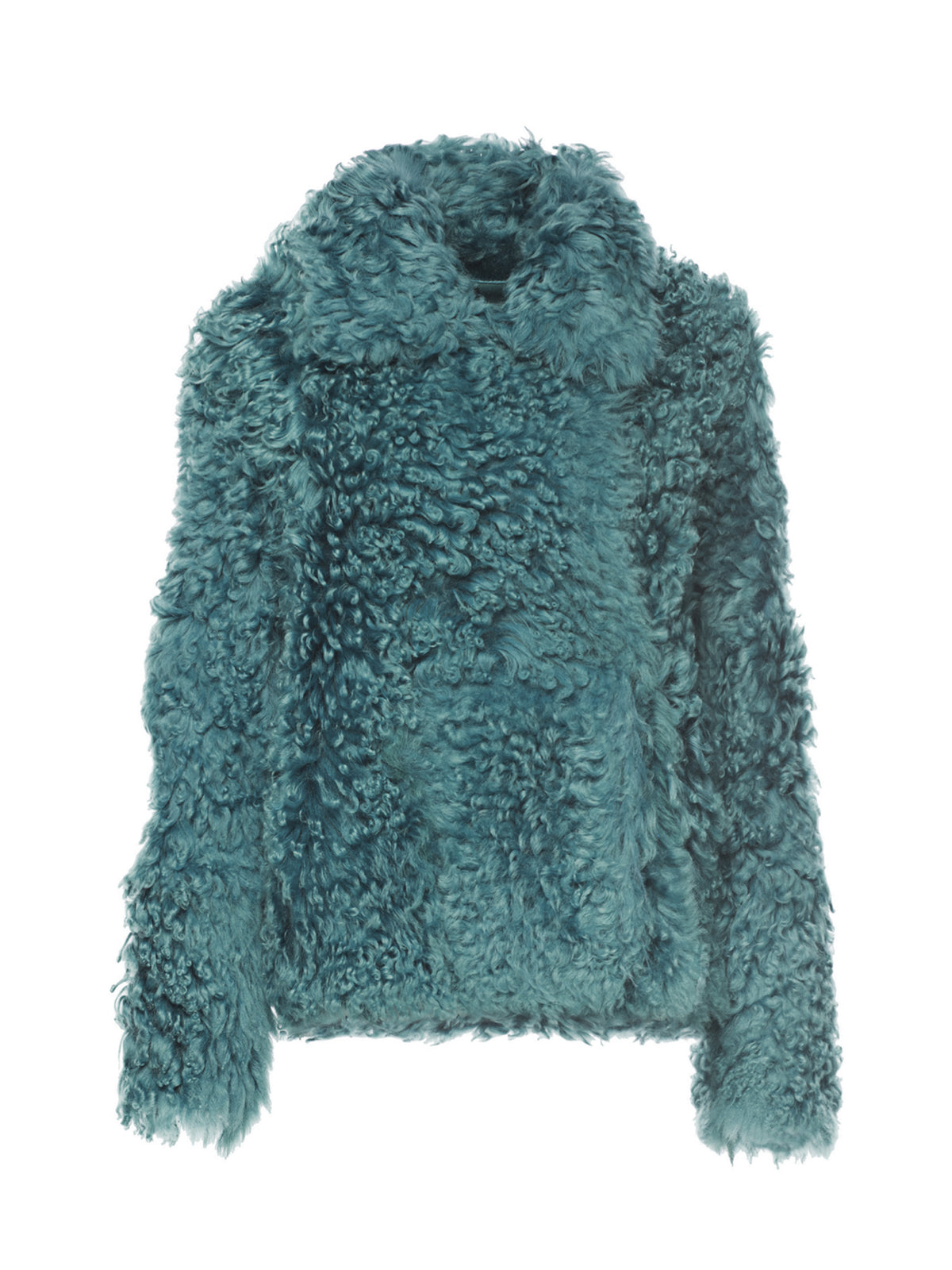 Lammfelljacke  in grau blau - Tempel Hamburg
