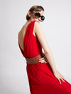Rotes Kleid mit starkem Rückenausschnitt - Tempel OHG